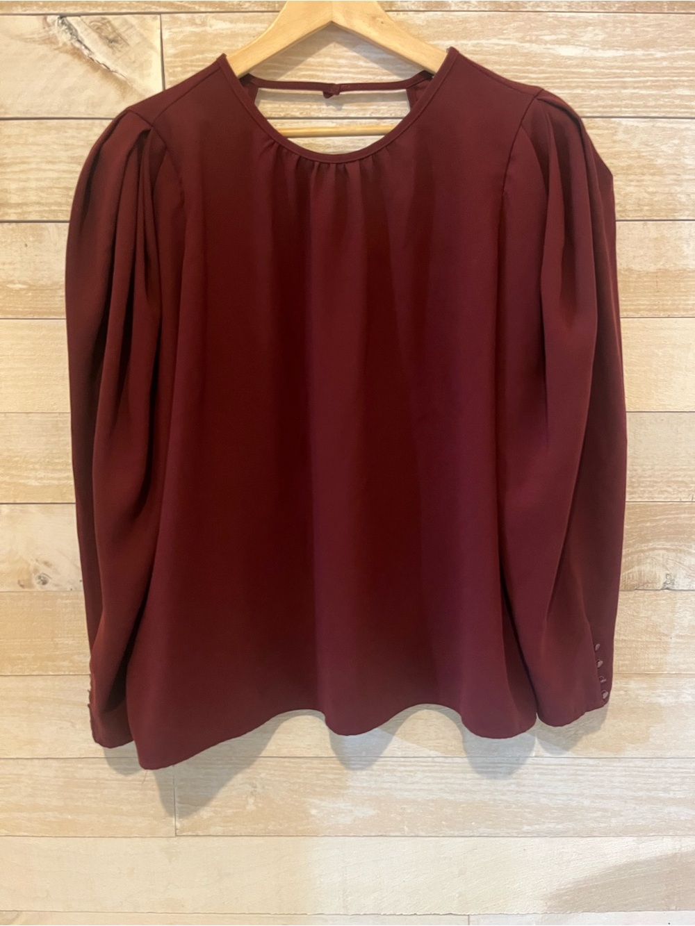 Express Burgundy Puff Sleeve Blouse